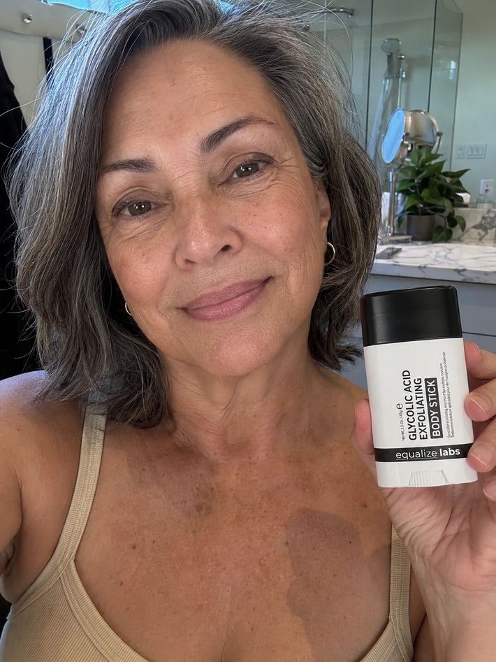 Megan holding Equalize Labs product
